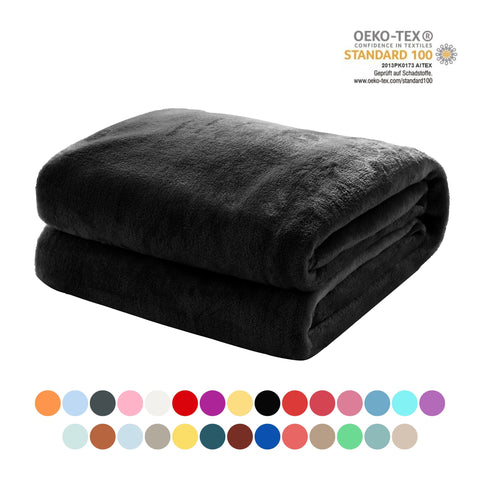 Flauschige Kuscheldecke extra weich & warm, waschbar, 4 Größen und 17 Farben, OEKO-TEX STANDARD 100®, 130x150 cm