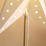 Tischlampe Weihnachtsstern Lampe Papierstern Lampe Leuchtstern weiß+gold, 71cm hoch