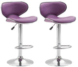 2er Set: Leder-Barhocker PALMA Chrom mit Lehne. Viele Farben. Höhenverstellbar mit Gasdruckfeder.