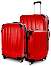 Reisekoffer-Set, 3 teilig, rot