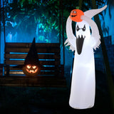 Aufblasbares großes Gespenst Nr. 2 mit Kürbis, 180 cm mit LED-Beleuchtung. Halloween Deko Luftfigur