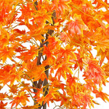 Künstlicher Herbst-Ahorn-Baum mit Seidenblättern und Naturstämmen. 150 cm.