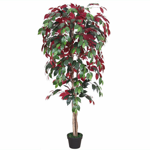 Künstlicher roter Ficus-Benjamini-Baum 180 cm