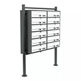 Briefkastenanlage Doppel 12er Standanlage Anthrazit 12 Fächer (2x6)
