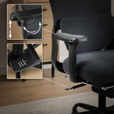 Bürostuhl LEES mit Fußablage, ergonomisch, Stoff, schwarz