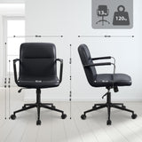 Bürostuhl HILDE, echtes Büffelleder, ergonomisch, belastbar bis 120 kg