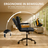 Bürostuhl HILDE, echtes Büffelleder, ergonomisch, belastbar bis 120 kg