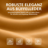 Bürostuhl HILDE, echtes Büffelleder, ergonomisch, belastbar bis 120 kg