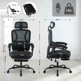 Bürostuhl LIBER, ergonomisch, mit Fußablage belastbar bis 150 kg