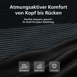 Bürostuhl LIBER, ergonomisch, mit Fußablage belastbar bis 150 kg