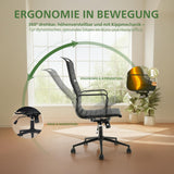 Bürostuhl NELSON, Leder schwarz