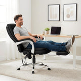 Massagesessel als Leder-Chefsessel RUBIN mit Liegefunktion. Bis 150 kg.