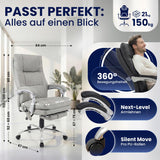 Massagesessel als Leder-Chefsessel SIMBA mit Liegefunktion. Bis 150 kg.