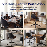 Bürostuhl SONTO, Walnuss-Holz, Leder schwarz