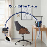 Bürostuhl SONTO, Walnuss-Holz, Leder schwarz