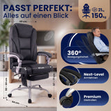 ECHTLEDER Bürostuhl mit Massagefunktionen PACIFICO mit Liegefunktion.