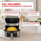 Heißluftfritteuse 8 Liter Edelstahl digital 1800 Watt