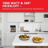 Heißluftfritteuse 8 Liter Edelstahl digital 1800 Watt
