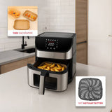 Heißluftfritteuse 8 Liter Edelstahl digital 1800 Watt