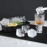 Coole Drinks, große Form: 6er-Silikon-Eiswürfelform für extra große Eiswürfel