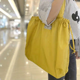 Große Faltbare Einkaufstasche – Wiederverwendbare Tragetasche mit Kordelzug und Schulterriemen