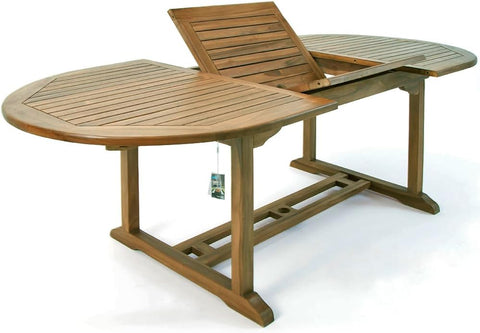 Wetterfester ausziehbarer Gartentisch aus Eukalyptusholz 150 bis 200x100x74cm