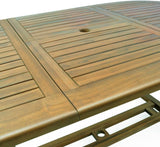 Wetterfester ausziehbarer Gartentisch aus Eukalyptusholz 150 bis 200x100x74cm