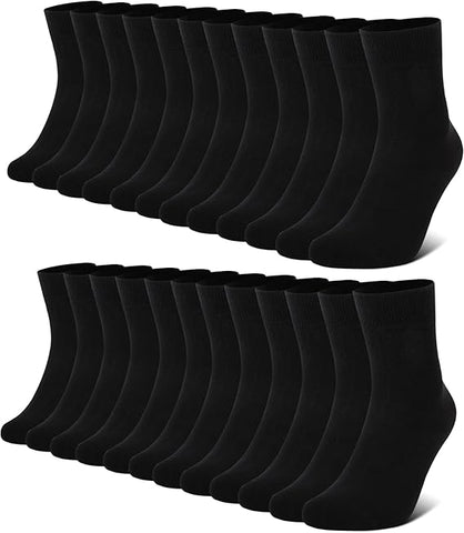 12 Paar Socken für Damen & Herren – Bio-Baumwoll-Mix, atmungsaktiv, weich & ideal für Sport und Alltag, schwarz