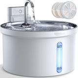 Kabelloser Akku-Katzenbrunnen 3,5 Liter – mit Sensor, Akku (4000 mAh), superleise, inkl. 3-Fach-Filter – Trinkbrunnen für Katzen
