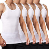 Herren Unterhemd – 5er Pack Tank Tops aus 100 % Baumwolle, weiß