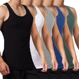 Herren Unterhemd – 5er Pack Tank Tops aus 100 % Baumwolle, mehrfarbig