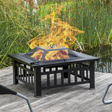 Feuerstelle mit Steinoptik Maße: 81 x 81 x 45cm, japanisches Design