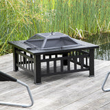 Feuerstelle mit Steinoptik Maße: 81 x 81 x 45cm, japanisches Design