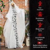 Animierte Halloween 1,78m Dekoration Horror-Braut mit Spezialeffekten und Soundfunktion rote Augen mit Leuchtern