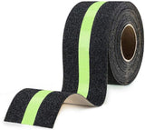 Lebensretter Antirutsch-Klebeband 10 Meter, 5 cm Breite. Rutschfest für Treppenstufen. Schwarz Mit Leuchtstreifen.