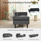 Sofa 3-Sitzer mit Schlaffunktion, Klappsofa, Schlafsofa mit verstellbarer Rückenlehne & Armlehnen. Bettfunktion.