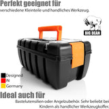 Werkzeugkoffer (leer) 37x20x16cm - aus bruchsicherem Kunststoff. Made in Italy.