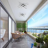 Schwarze LED-Deckenleuchte – dimmbare 24W Deckenlampe in Chrom-Alu für Büro, Wohnzimmer & Flur