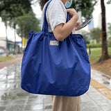 Große Faltbare Einkaufstasche – Wiederverwendbare Tragetasche mit Kordelzug und Schulterriemen