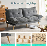 Bettsofa 3-Sitzer mit Schlaffunktion, Klappsofa, Schlafsofa mit Rückenlehne & Armlehnen. Bettfunktion