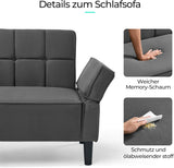 Sofa 3-Sitzer mit Schlaffunktion, Klappsofa, Schlafsofa mit verstellbarer Rückenlehne & Armlehnen. Bettfunktion.