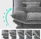 Bettsofa 3-Sitzer mit Schlaffunktion, Klappsofa, Schlafsofa mit Rückenlehne & Armlehnen. Bettfunktion