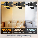 Deckenventilator mit LED Beleuchtung 132cm 6+1 Geschwindigkeiten Timer Leise Dimmbar Fernbedienung