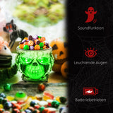 Halloween Animierte Skelett-Süßigkeitenschale Halloween-Dekoration – mit Sound & LED
