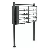 Briefkastenanlage Doppel 8er Standanlage Anthrazit 8 Fächer (2x4)