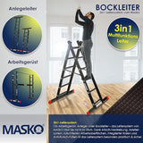 Multifunktionsgerüst schwarz inkl. Holzplattform. Baugerüst - Arbeitsgerüst. Inkl. 2 Rollen