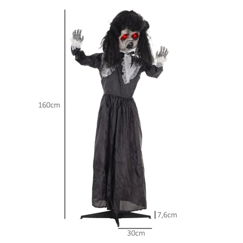 Animiertes Lolita-Mädchen mit Sound, LED & Bewegung Halloween-Dekoration, 160cm