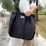 Große Faltbare Einkaufstasche – Wiederverwendbare Tragetasche mit Kordelzug und Schulterriemen