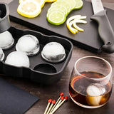 Coole Drinks, große Form: 6er-Silikon-Eiswürfelform für große runde Kugel-Eiswürfel