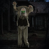 Animierte Halloween-Dekoration – Buckliger Skelettgeist mit Sound & LED, 160 cm